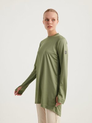 Traın Fıt Bisiklet Yaka Quick Dry Eşofman Üstü – Pastel Yeşil