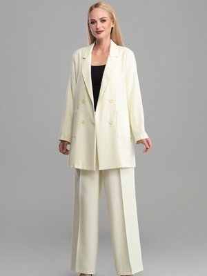 Sarı Kadın Pantolon Ceket Takım
