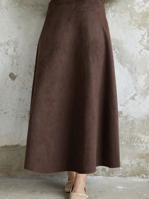 Elisha Süet Etek Acı Kahve Elisha Süet Etek Acı Kahve