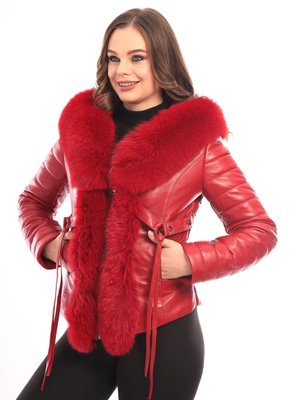 Kırmızı Deri Mont