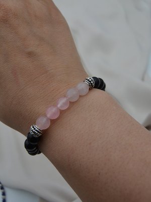 Çok Renkli Oniks Ve Pembe Kuvars Bileklik