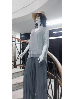 Koyu Gri Italyan Korse Belli Astarlı İpek Pantolon Koyu Gri Italyan Korse Belli Astarlı İpek Pantolon