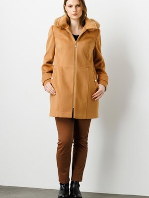 Camel Kapüşonlu Kaşe Kaban Camel Kapüşonlu Kaşe Kaban