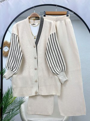 Kol Çizgili Triko Takım Kol Çizgili Triko Takım