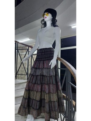 Renkli Hint Taşlanmış Etnik Kat Kat Kesim Beli Gipeli Straplez Elbise Uzun Etek