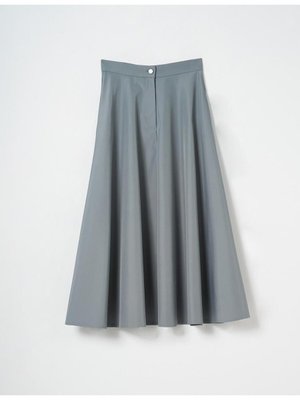 Fermuarlı Cep Detaylı Kloş Etek Kirli Mavi