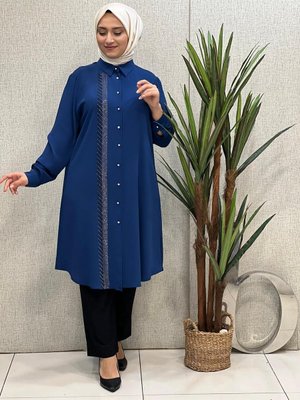 Sağ Tarafı Taş Yapıştırma Tunik Sağ Tarafı Taş Yapıştırma Tunik