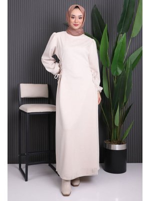 Taş Yan Bağlamalı Süet Elbise Taş Yan Bağlamalı Süet Elbise