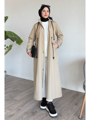 Taş Çizgi Desen Trençkot