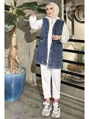 Koyu Mavi Farah Kot Yelek