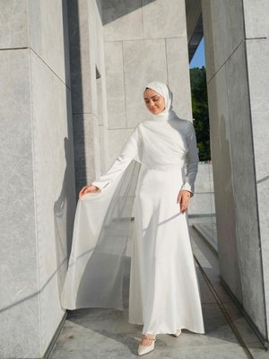 Leila Şifon Detaylı , Saten Abiye Elbise, Özel Gün Abiye Elbisesi, Mezuniyet Abiye Elbisesi