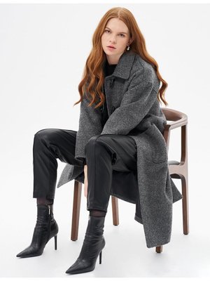 Çoban Düğmeli Uzun Kaban Füme Çoban Düğmeli Uzun Kaban Füme