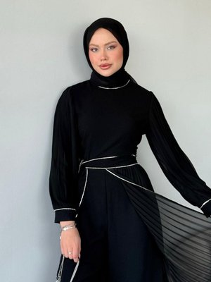 Piliseli Tulum Siyah Piliseli Tulum Siyah