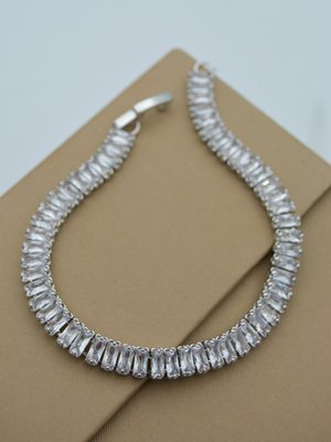 Baget Taşlı Suyolu Bileklik Gumus Rengi