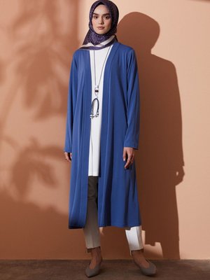 Içi Tunikli Kolyeli İndigo Takım