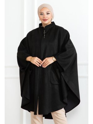 Siyah Süet Panço &