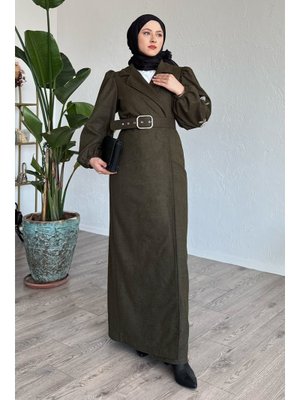 Boncuk İşlemeli Kemerli Haki Kap Boncuk İşlemeli Kemerli Haki Kap