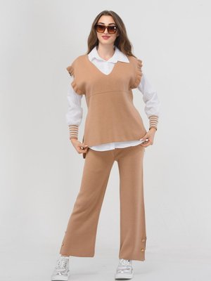 Gömlekli 3'lü Salaş Triko Takı