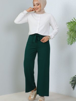 Kuşakli Pantolon Zümrüt Yeşili Kuşakli Pantolon Zümrüt Yeşili