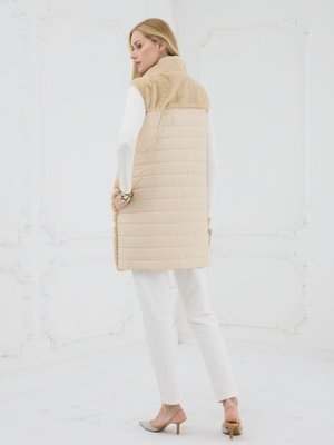 Mb28.51 Sırtı Kapitoneli Kürk Yelek