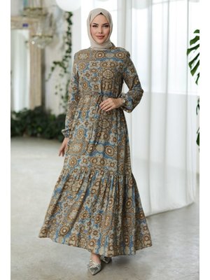 Vizon Yeral Dokuma Viskon Elbise