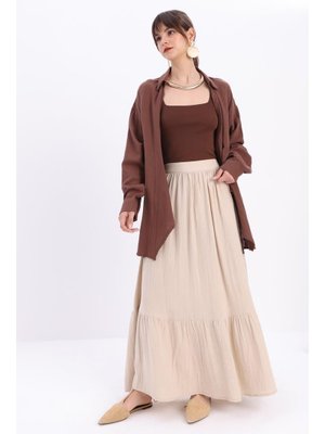 Pamuklu Kloş Etek Taş