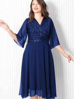 Pul Payet Detaylı Abiye Elbise Lacivert Pul Payet Detaylı Abiye Elbise Lacivert
