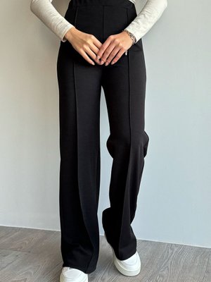 Yüksek Bel İspanyol Paça Siyah Palazzo Pantolon Yüksek Bel İspanyol Paça Siyah Palazzo Pantolon