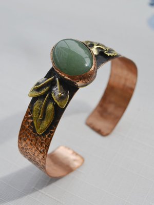 Bakır Renk Aventurin Taşı Hand Made Bileklik