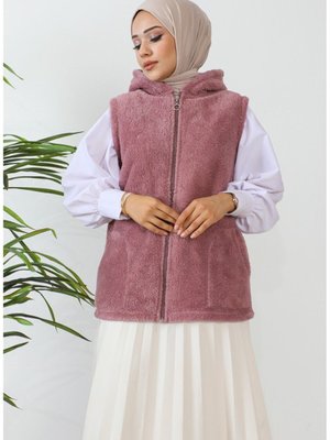 Peluş Yelek Polar Gül Kurusu Peluş Yelek Polar Gül Kurusu