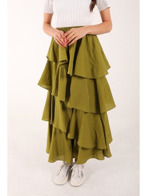 Yağ Yeşili Kat Kat Etek