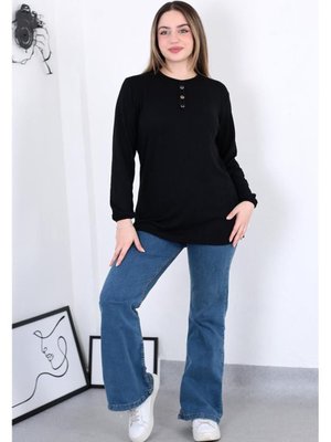 Siyah Saç Örgü Bluz