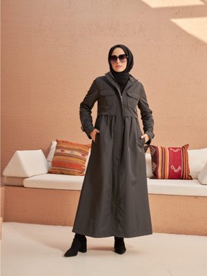 Gizli Fermuarlı Kap Antrasit