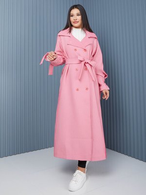 Pembe Reglan Kadın Oversize Trençkot