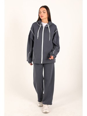 Antrasit Üç İplik Biyeli Takım