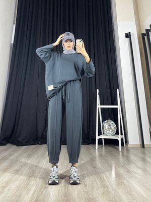 Owersize A Kalite Penye Spor Takım Antrasit Gri