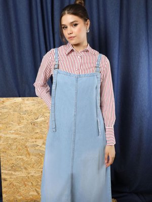 Askılı Denim Jile Açık Mavi Askılı Denim Jile Açık Mavi