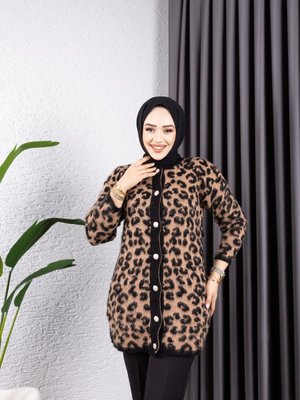 Leopar Ara Boy Hırka Çeket