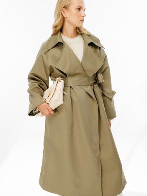 Geniş Yaka Vizon Trençkot