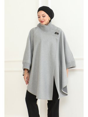 Gri Yakası Trikolu Panço