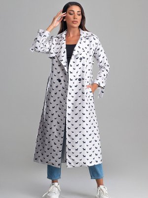 Beyaz Arrow Kadın Oversize Trençkot
