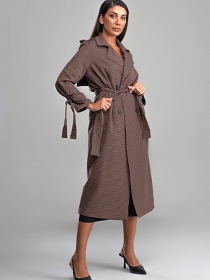 Kahverengi Nora Kadın Oversize Trençkot