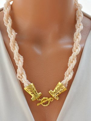 Çok Renkli Boncuk İnci Kolye