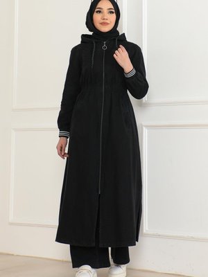 Füme Beli Lastikli Kapüşonlu Kot Takım Füme Beli Lastikli Kapüşonlu Kot Takım