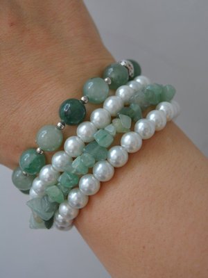 Çok Renkli Aventurin Veinci Bileklik Seti