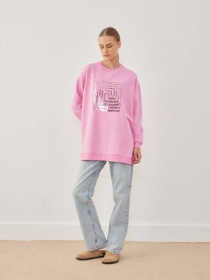 Payet İşlemeli Sweatshırt Pembe