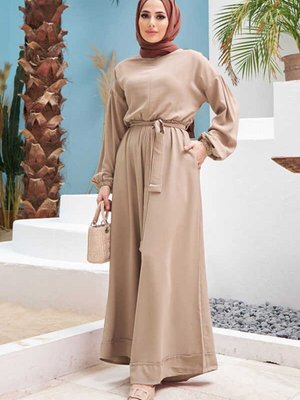 Krep Tulum Elbise Bej Krep Tulum Elbise Bej