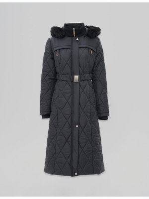 Dik Yaka Fermuar Detaylı Kapitoneli Anorak Mont Siyah Dik Yaka Fermuar Detaylı Kapitoneli Anorak Mont Siyah