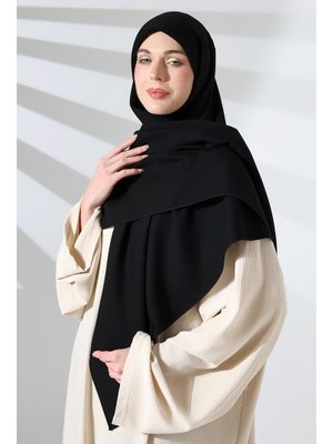 Krep Büyük Boy Eşarp Siyah Renk Krep Büyük Boy Eşarp Siyah Renk
