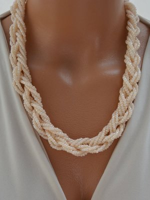 Çok Renkli Boncuk İnci Kolye